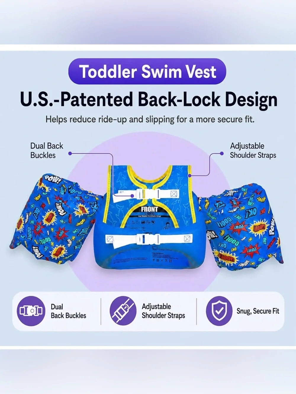 US coast guard certified child swim vest age 2-5